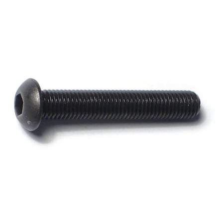 Midwest Fastener 1/4"-28 Socket Head Cap Screw, Button, Plain Steel, 1-1/2 in Length, 6 PK 79564